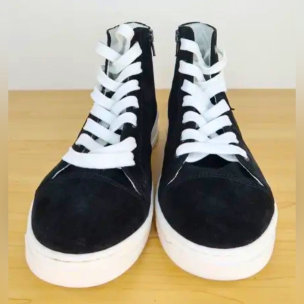 Michael Pasinkoff Black Suede Leather High Top Sneakers Women’s US 6 Euro 36 EUC - Picture 5 of 10